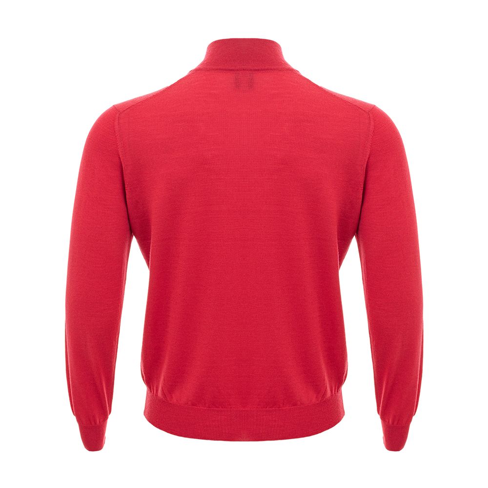 Elegant Crimson Wool T-Shirt for Men - The Luxe Alliance