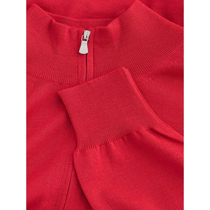 Elegant Crimson Wool T-Shirt for Men - The Luxe Alliance