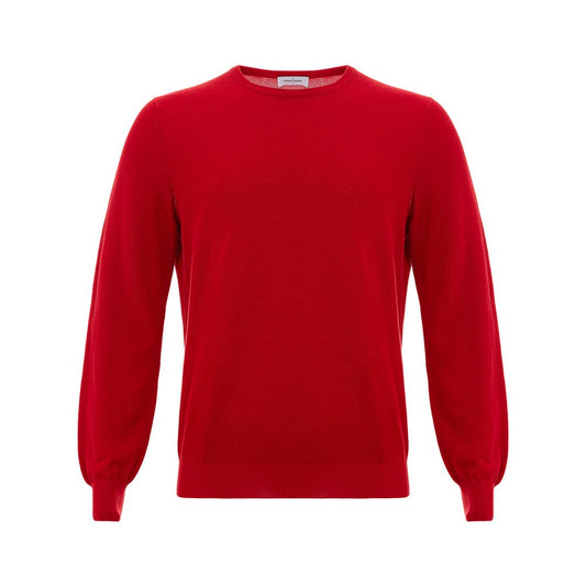 Gran Sasso Red Cotton Sweater - The Luxe Alliance