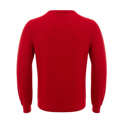 Gran Sasso Red Cotton Sweater - The Luxe Alliance