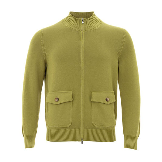  - Elegant Green Cotton Cardigan for Men