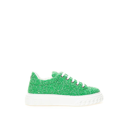  - Emerald Elegance Leather Sneakers