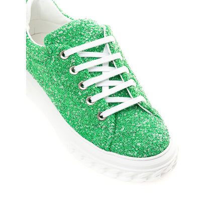  - Emerald Elegance Leather Sneakers