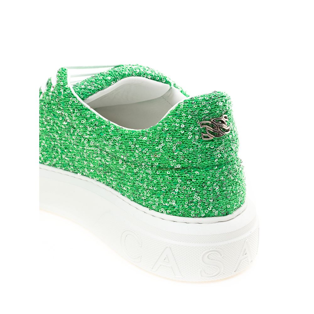  - Emerald Elegance Leather Sneakers