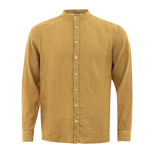  - Gold Linen Elegance Men's Shirt