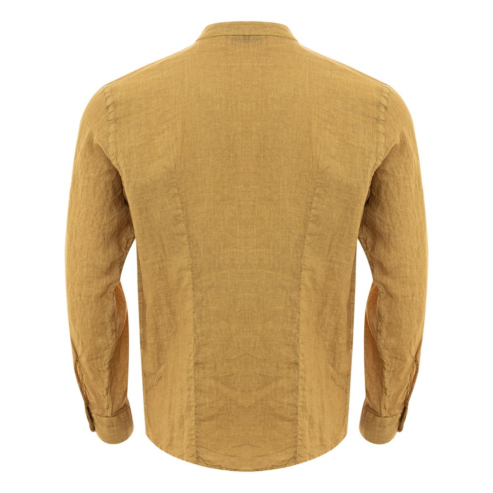  - Gold Linen Elegance Men's Shirt