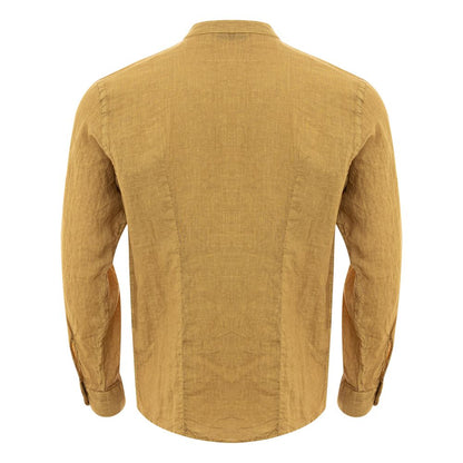  - Gold Linen Elegance Men's Shirt