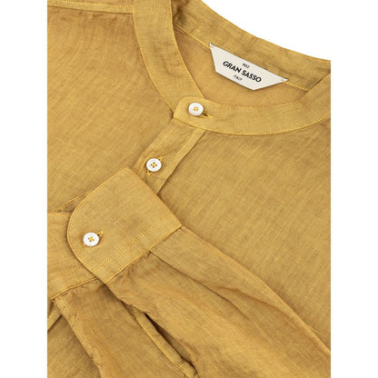  - Gold Linen Elegance Men's Shirt