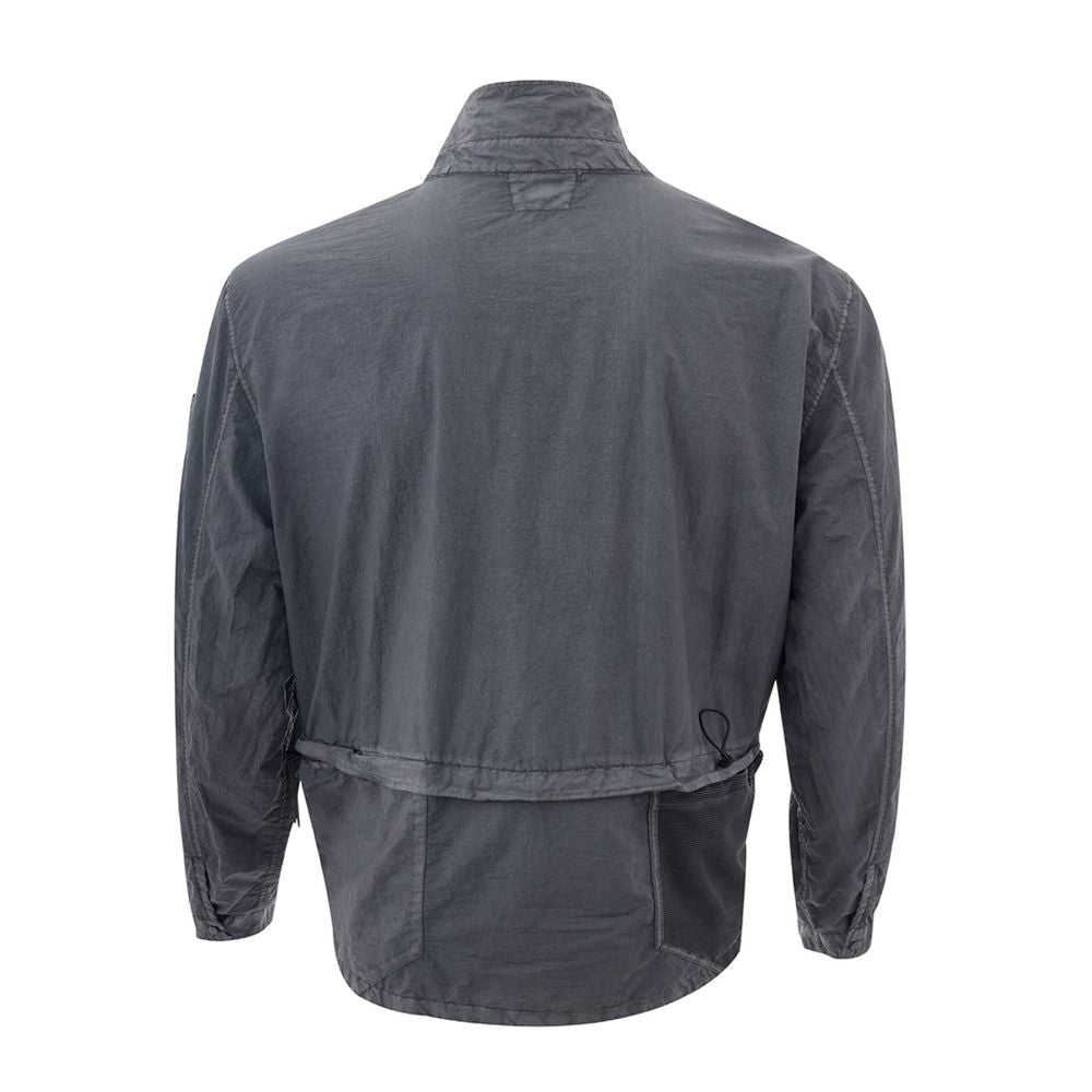  - Sleek Black Polyamide Men's Jacket