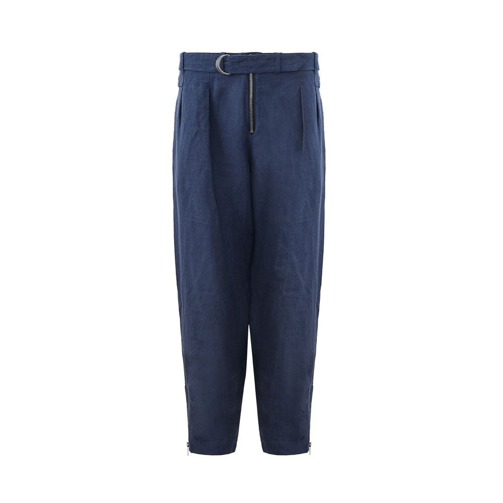  - Elegant Linen Blue Trousers for Men