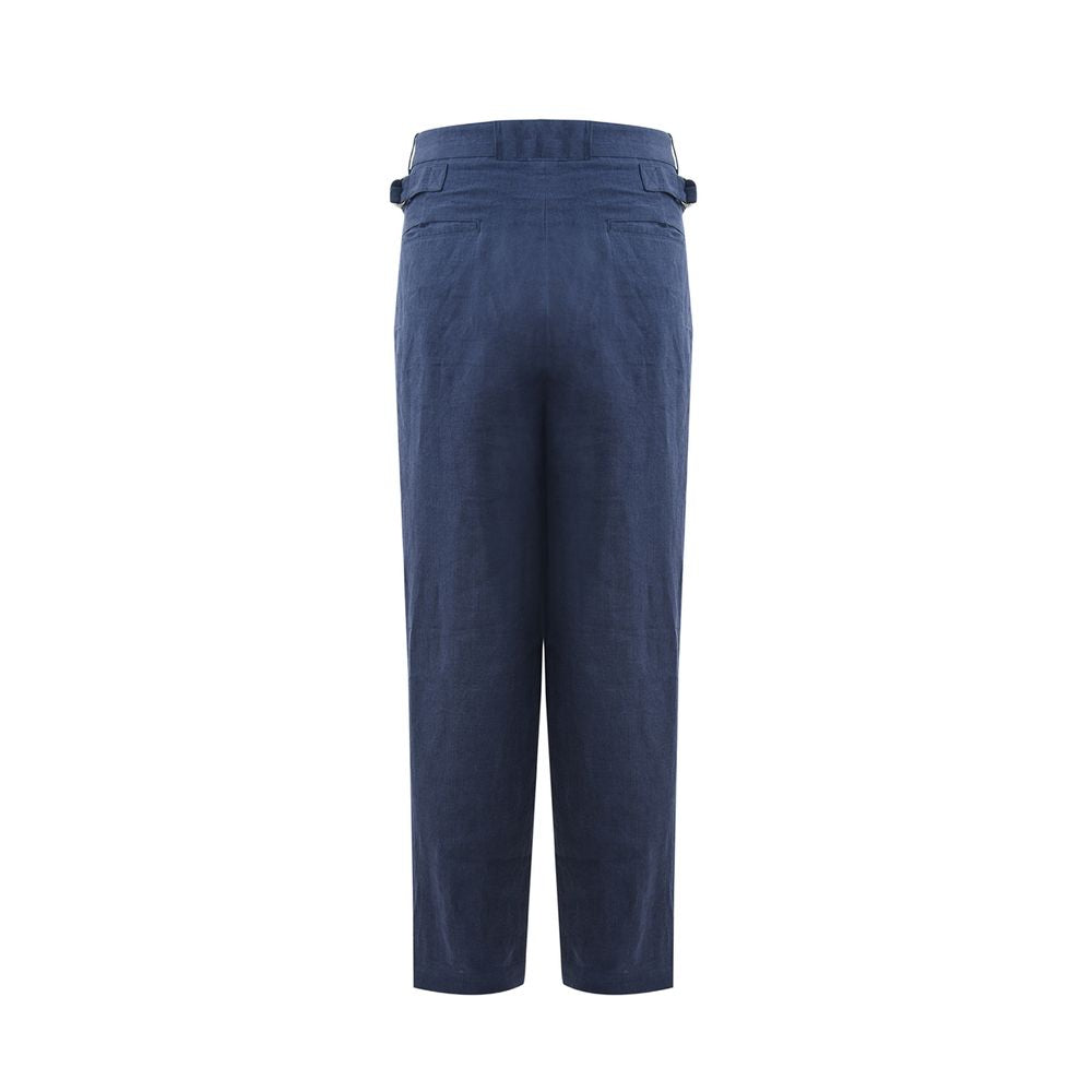  - Elegant Linen Blue Trousers for Men