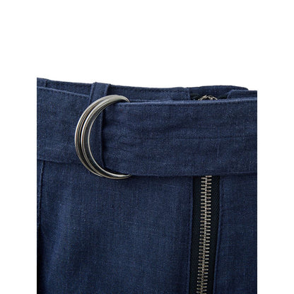 Elegant Linen Blue Trousers for Men - The Luxe Alliance