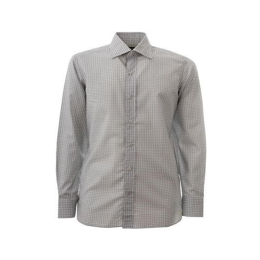  - Elegant Cotton Gray Shirt for Men