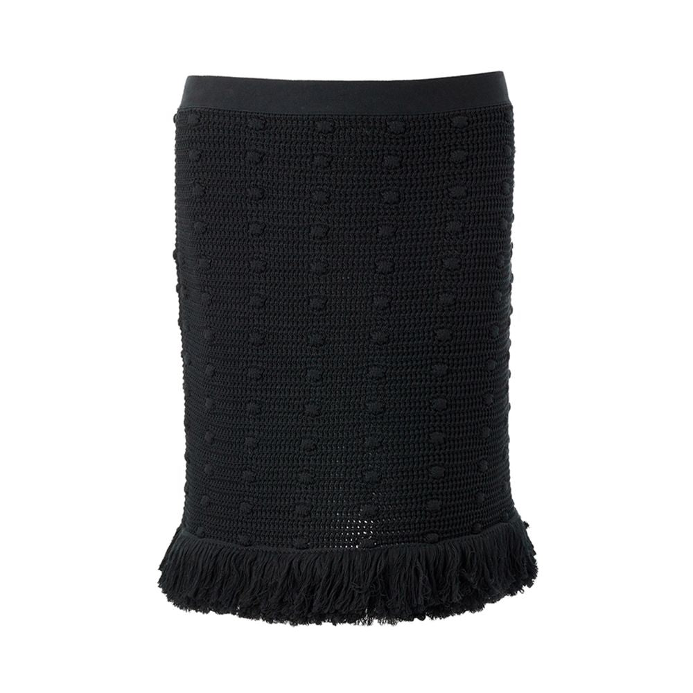  - Elegant Black Cotton Skirt