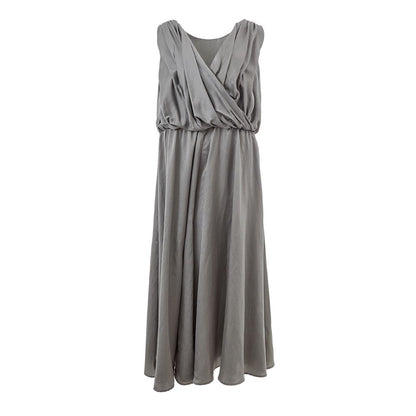  - Elegant Silk Gray Dress - Timeless Elegance