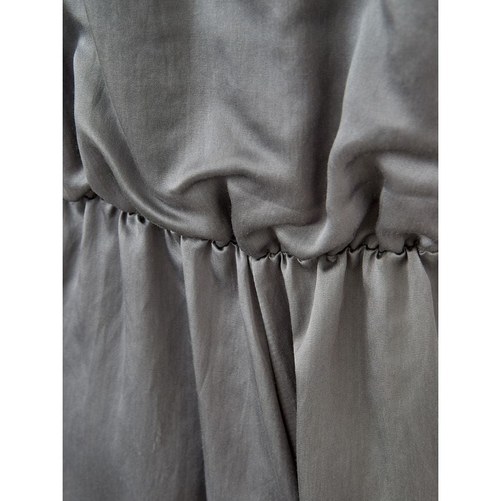  - Elegant Silk Gray Dress - Timeless Elegance