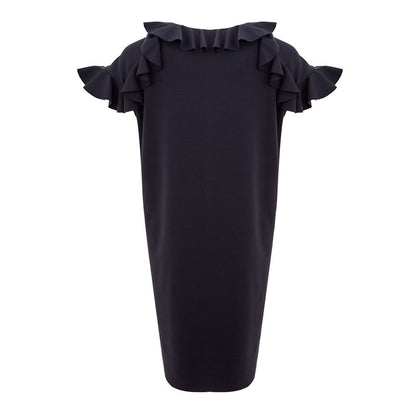  - Elegant Black Viscose Dress