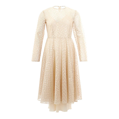  - Beige Cotton Elegance Dress