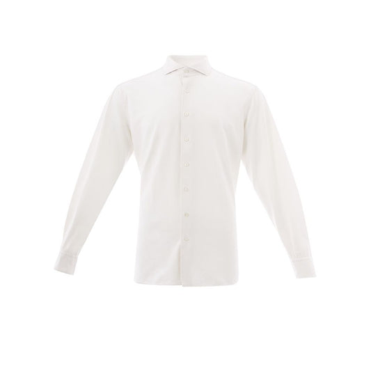  - Elegant White Cotton Men's Shirt