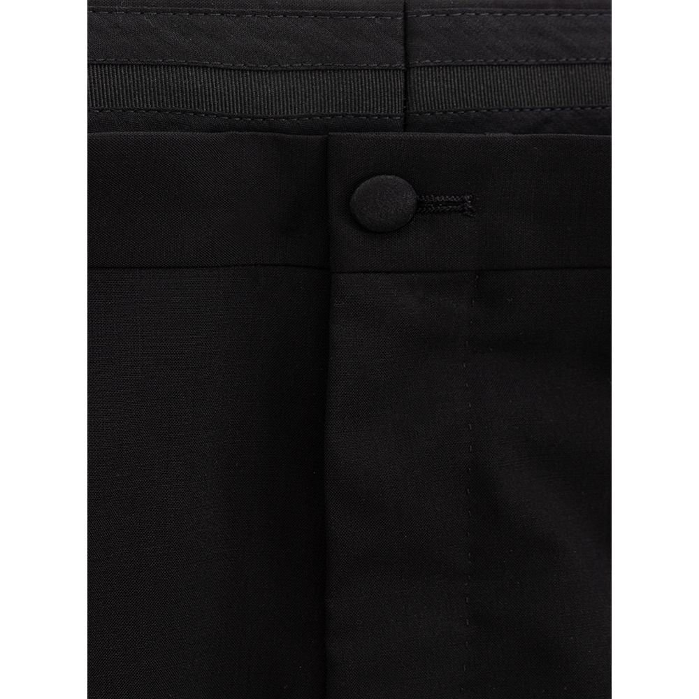  - Sleek Black Wool Trousers for Men