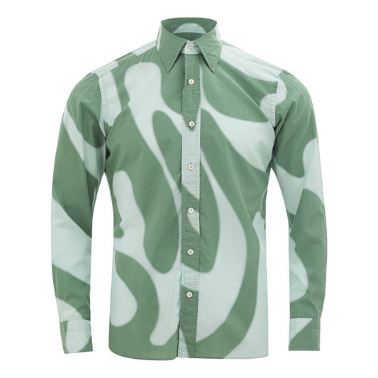  - Elegant Green Cotton Shirt for Men