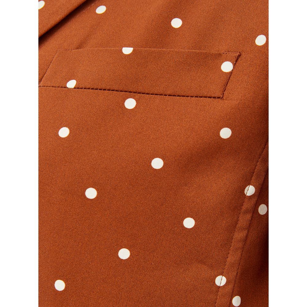  - Chic Cotton Brown Jacket for the Modern Woman