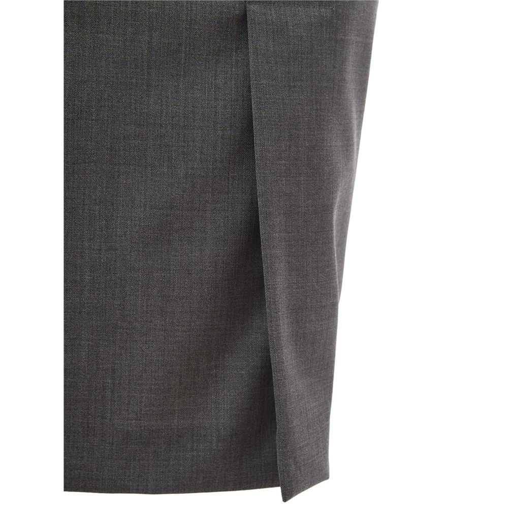  - Chic Gray Wool Pencil Skirt