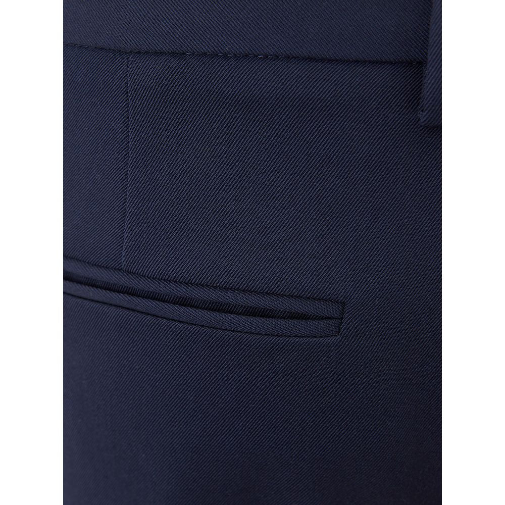  - Elegant Blue Wool Pants for Women