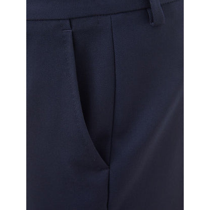  - Elegant Blue Wool Pants for Women