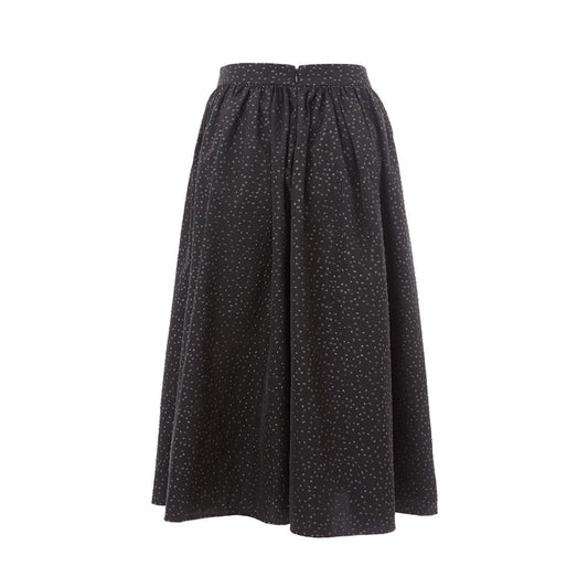  - Elegant Black Polyethylene Midi Skirt