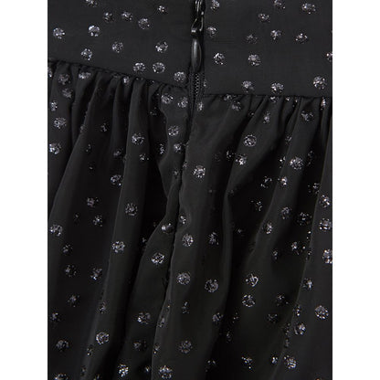  - Elegant Black Polyethylene Midi Skirt