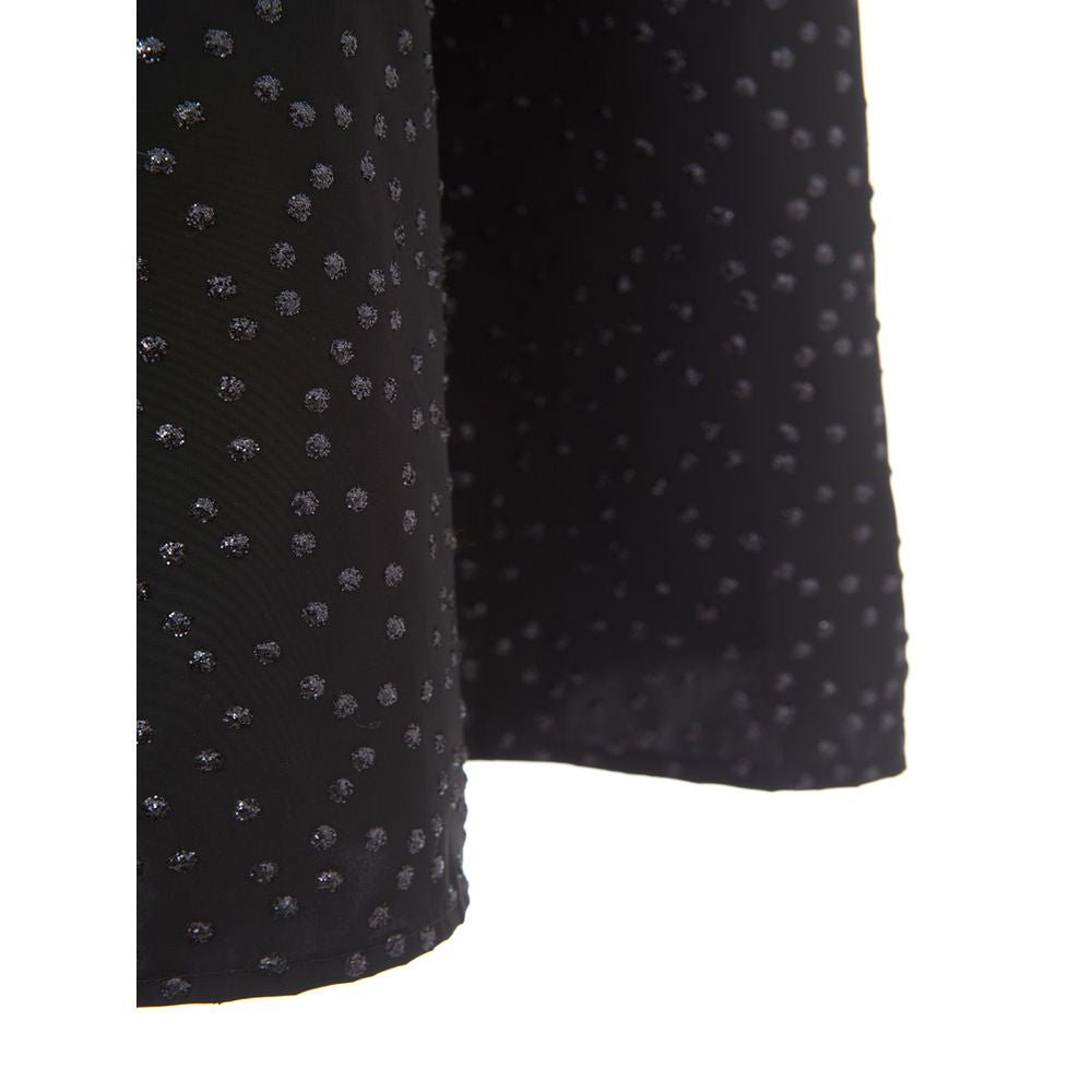  - Elegant Black Polyethylene Midi Skirt