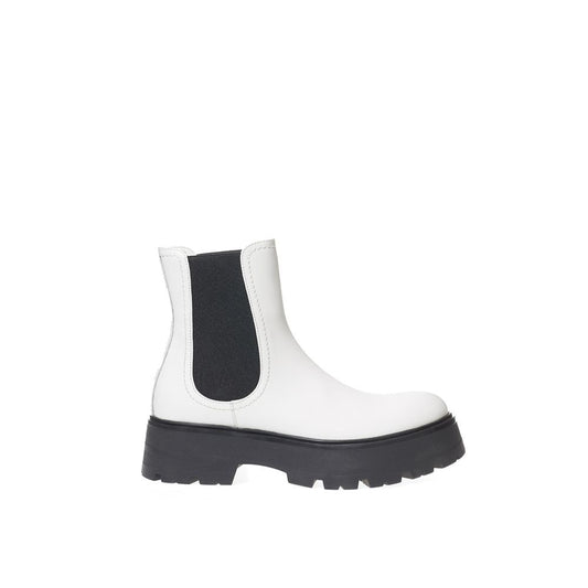  - Chunky Monochrome Chelsea Style Leather Boots