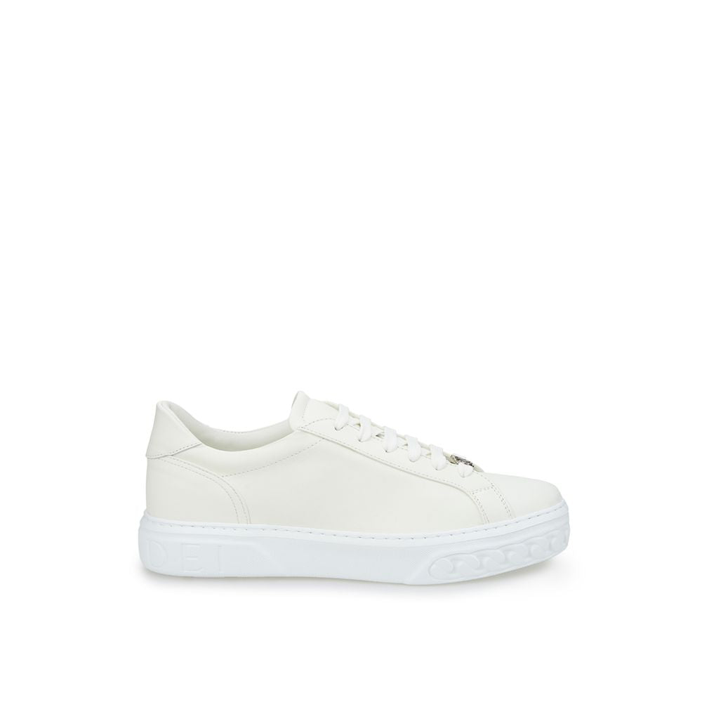  - Sleek White Leather Sneakers