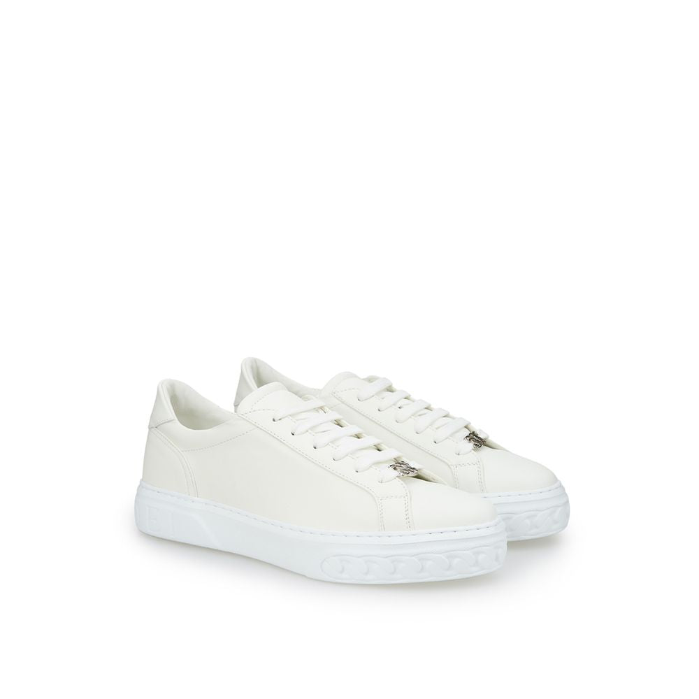  - Sleek White Leather Sneakers