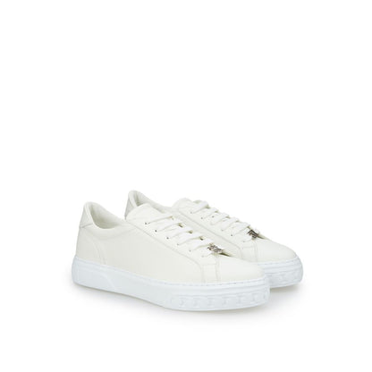  - Sleek White Leather Sneakers