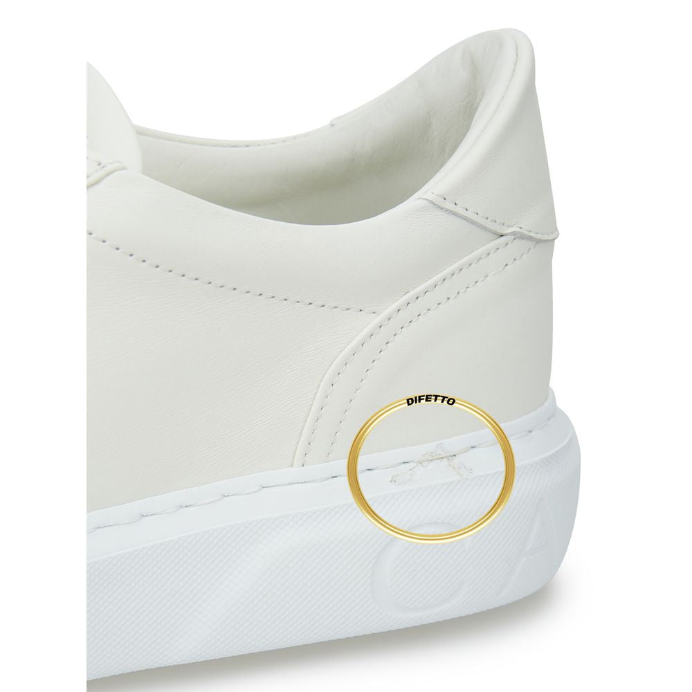  - Sleek White Leather Sneakers