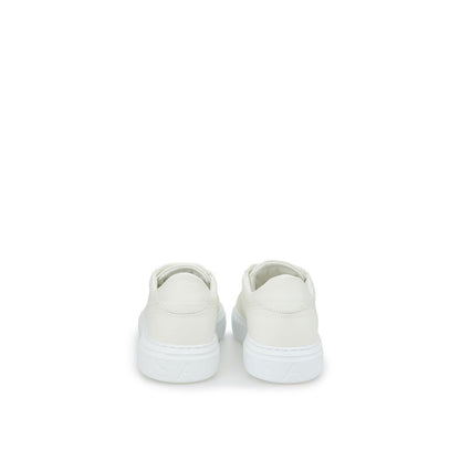  - Sleek White Leather Sneakers