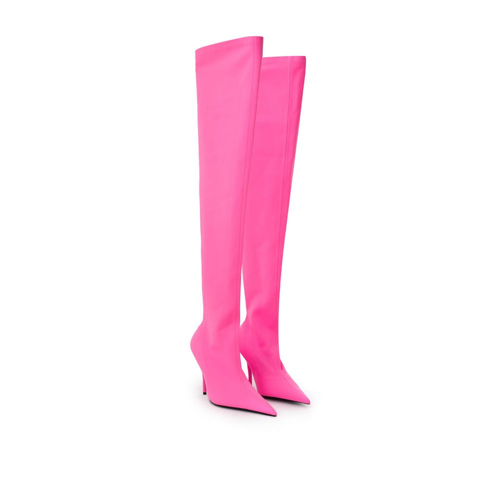  - Elegant Pink Polyester Ankle Boots