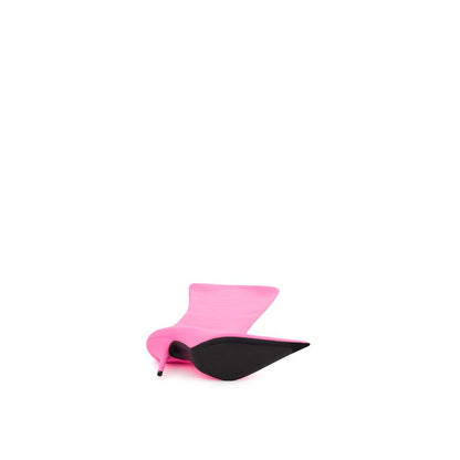  - Elegant Pink Polyester Ankle Boots