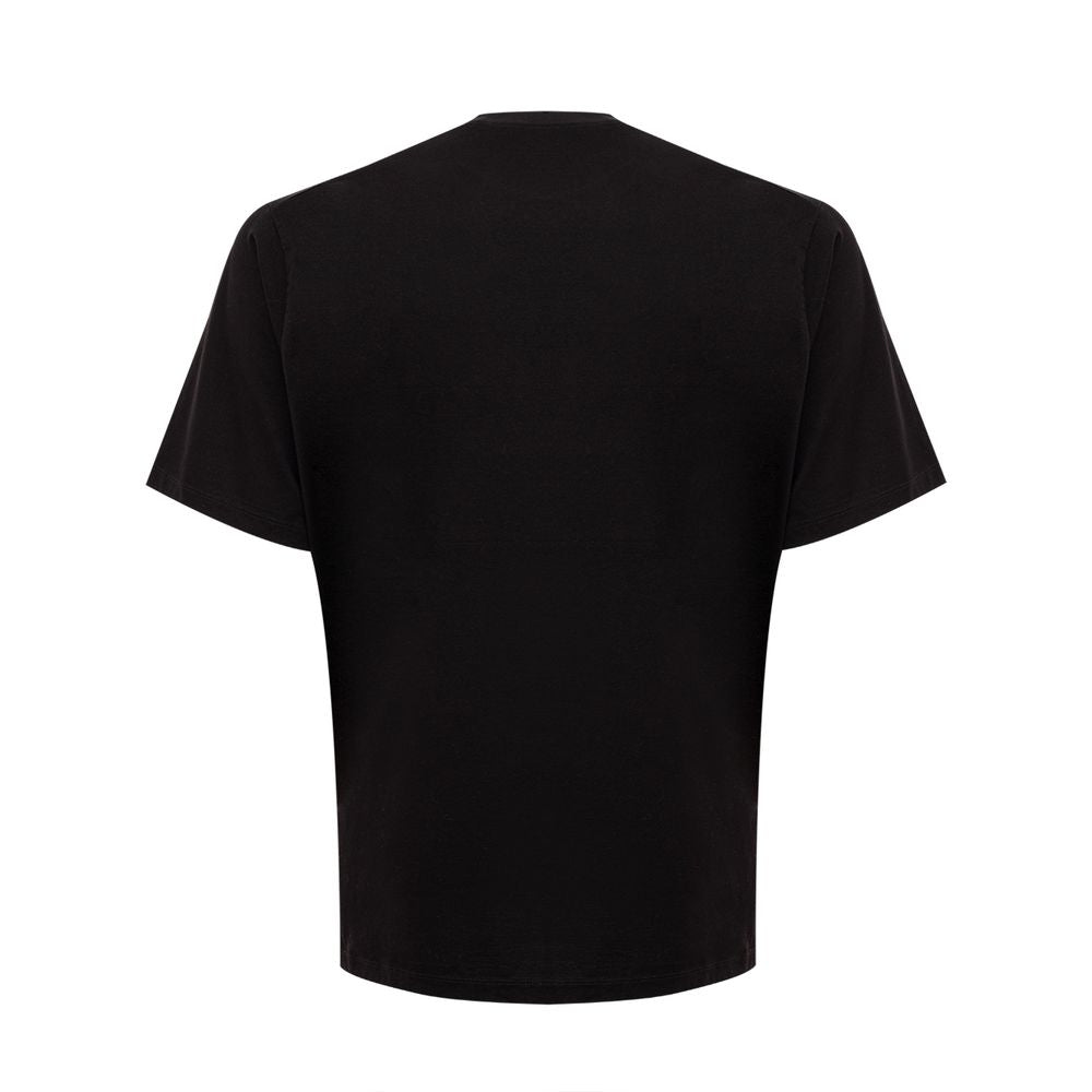  - Sleek Black Cotton T-Shirt for Men