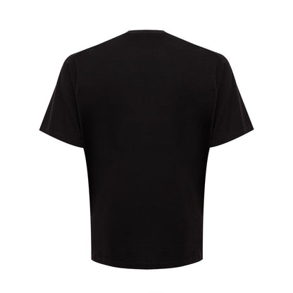  - Sleek Black Cotton T-Shirt for Men