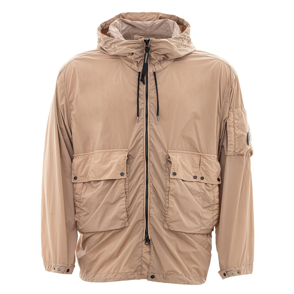 Elevated Urban Style Beige Polyamide Jacket - The Luxe Alliance