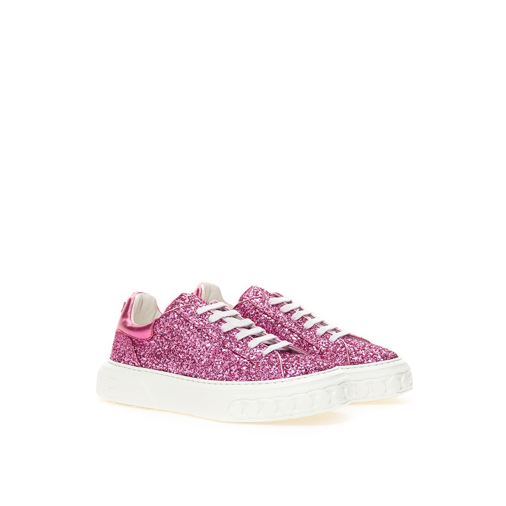  - Fuchsia Elegance Leather Sneakers