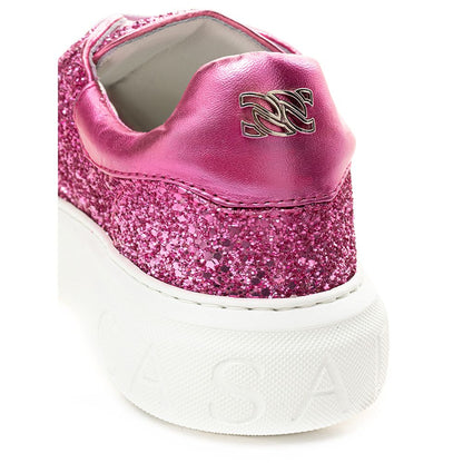  - Fuchsia Elegance Leather Sneakers