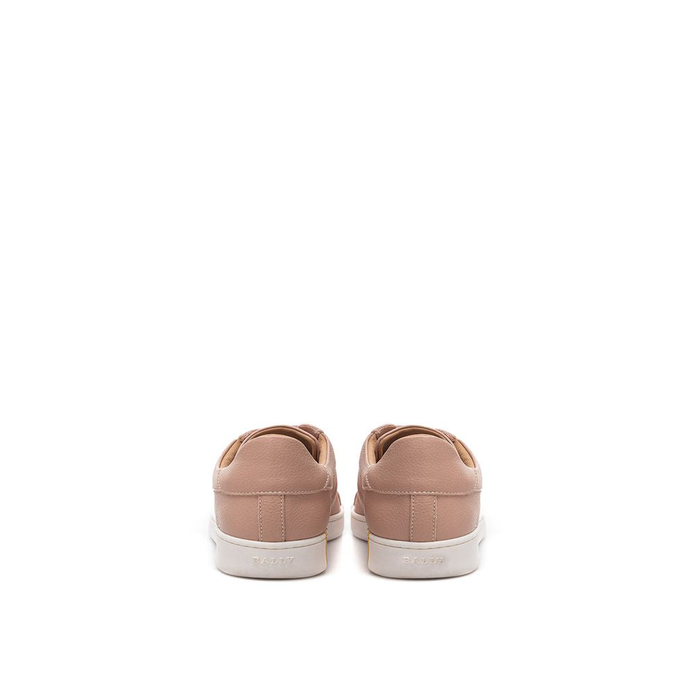  - Elegant Pink Cotton Leather Sneakers