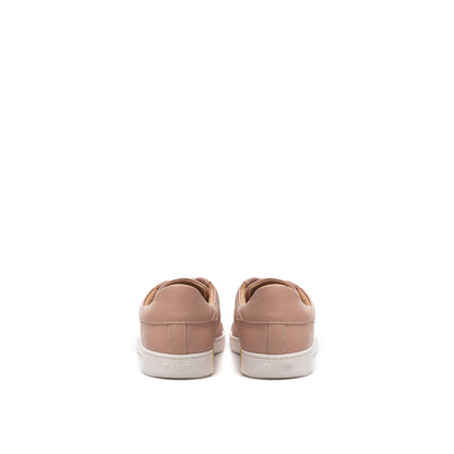  - Elegant Pink Cotton Leather Sneakers