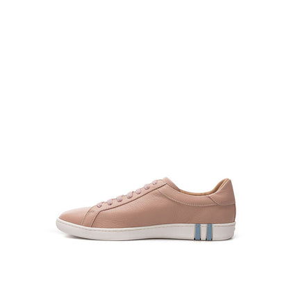  - Elegant Pink Leather Sneakers