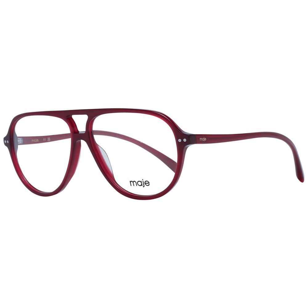 Maje Women's Optical Frames – Red Full-Rim Design, 55mm