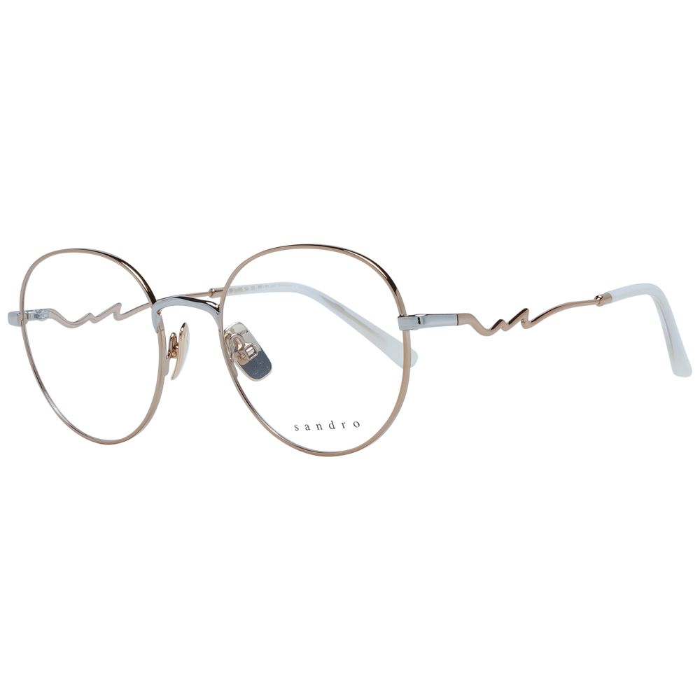 Sandro Gold Women’s Optical Frames – Round Full-Rim Style